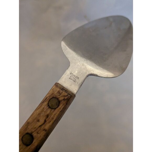 Stainless Steel #2 Pie Spatula Server 8 1/4" Wood Handle Japan - Picture 7 of 9
